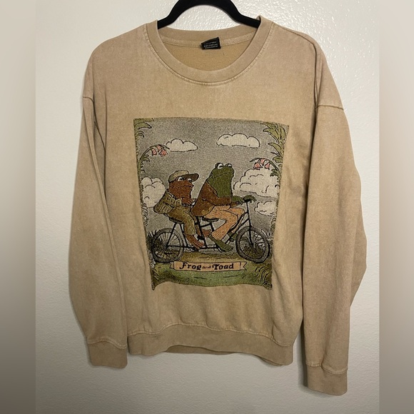 Frog And Toad Other - Frog and Toad Vintage Classic Book Cover Tapestry Crewneck Sweatshirt Medium
